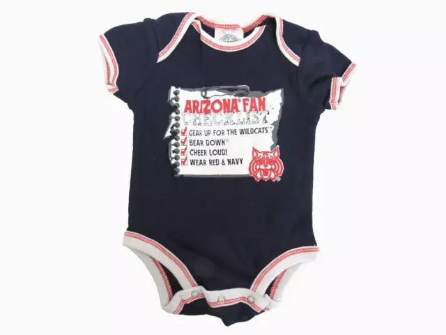 NCAA Arizona Wildcats Infant Bodysuit One Piece Creeper Size 6-9 Months