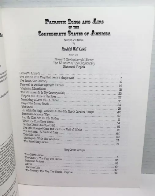 Patriotic Songs and Airs of the CSA Civil War Era Music Book for Piano and Voice