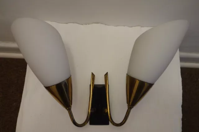 Tütenlampe, Wandlampe, 50er/60er Jahre, zweiarmig, Sputnik