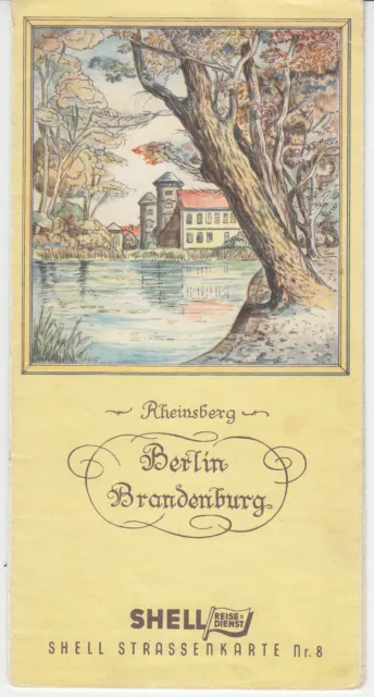 SHELL Straßenkarte Nr. 8 Berlin Brandenburg (mitte der 1930er Jahre)