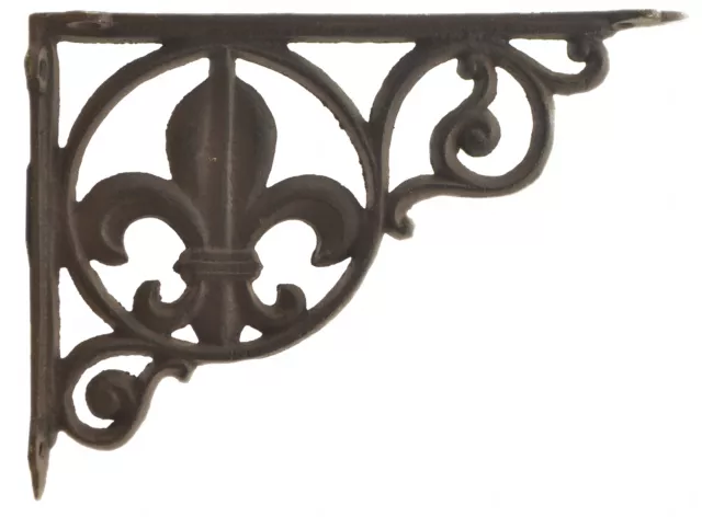 Fleur De Lis Wall Shelf Bracket Cast Iron Brace