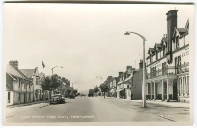 HIGH STREET FROM EAST, INVERGORDON -  Ross & Cromarty Postcard