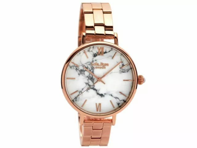 Lola Rose Womens 38mm Rose Gold tone Howlite Stainless Steel Watch NEW! LR4002