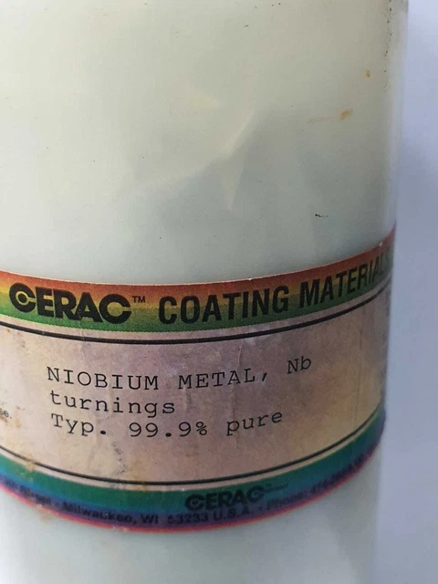 NioBium Metal Turnings , pure 99.9% , 100g