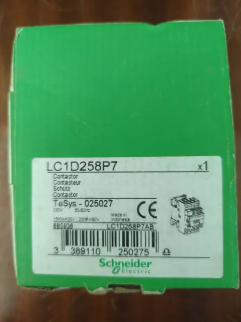 Schneider Electric Contactor Lc1D258P7 Brand New