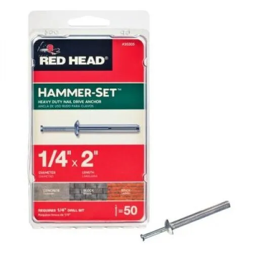 RED HEAD 35305 1/4-in x 2-in Hammer-Set Nail Drive Concrete Anchors 50-Pack