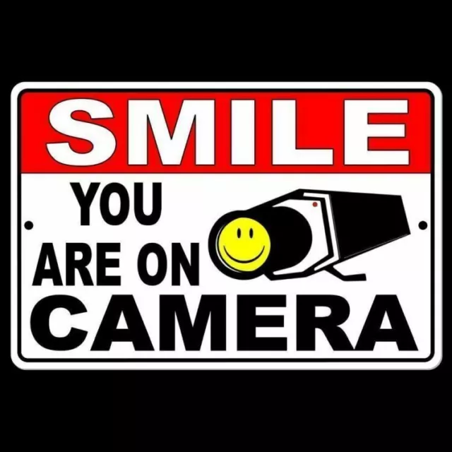 Smile You Are On Camera Sign Metal WARNING Video surveillance Security cctv S025