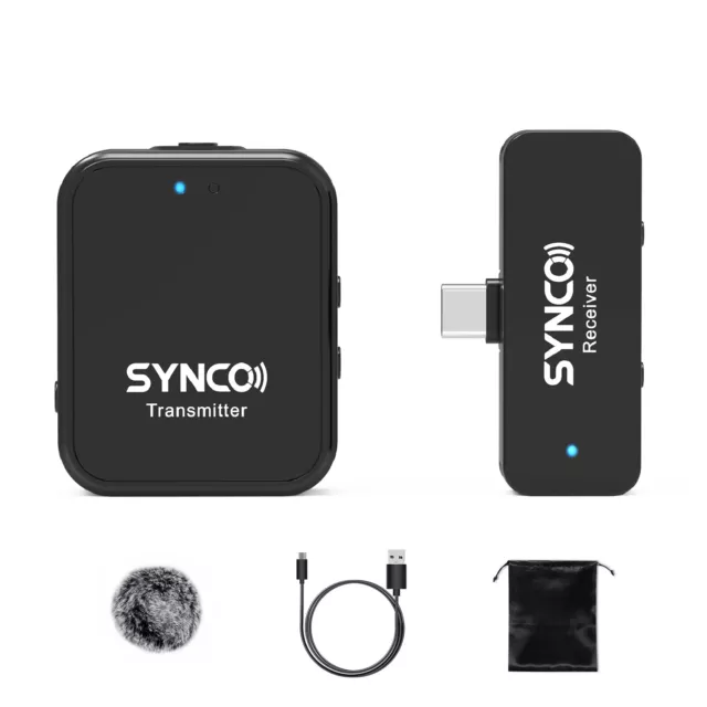 SYNCO G1T 2.4GHz Wireless-Lavalier-Smartphone-USB-C-Mikrofon für Android Phone