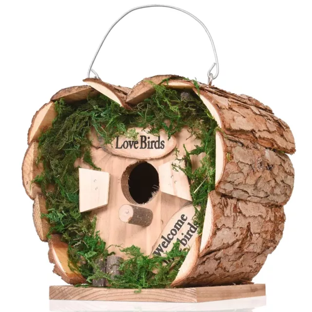 Wooden Bird Nest Box House for Wild Nesting Garden Hanging