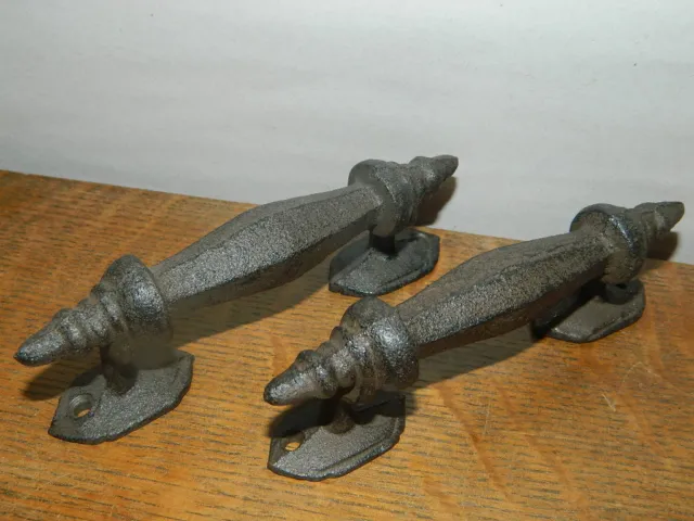 Set/2 Cast Iron Rustic Old World Style 6" Door Handles or Pulls Gate Cabinet