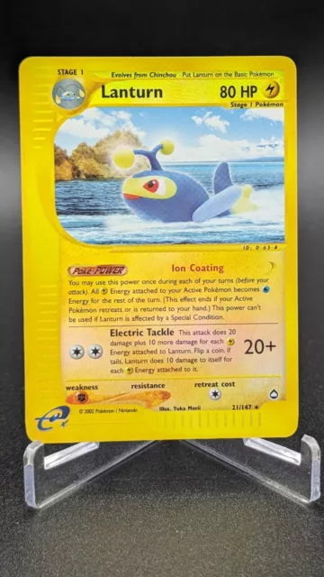 Lanturn 21/147 - Aquapolis Reverse Holo Rare Set E-Series - Pokemon Card - NM