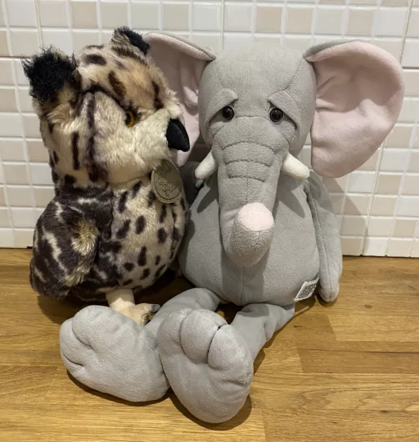 Russ Berrie Yomiko Classics Owl & Russ Large Elephant Plush Toy