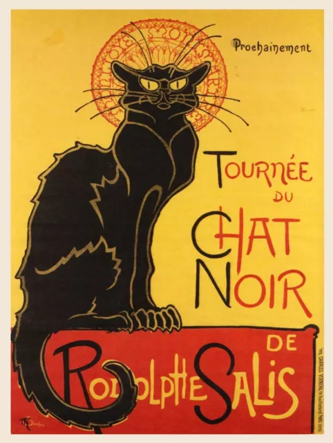 Retro Shabby Chic chat noir poster Metal Sign decorative tin wall door plaque a5
