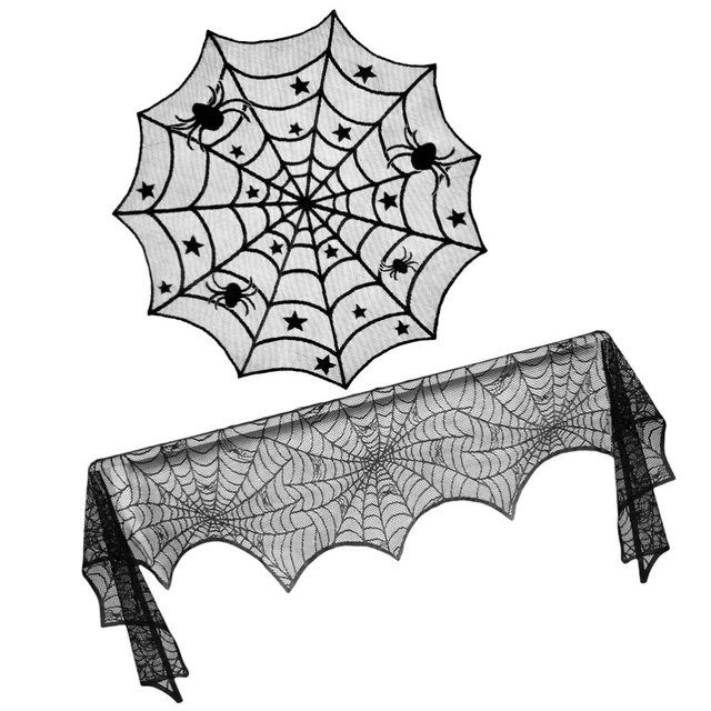2 piezas Abrigo de Halloween Bufanda Halloween Ventana Media Cortina