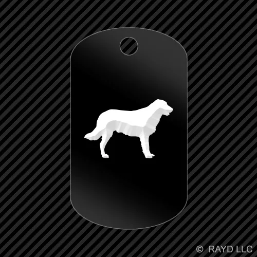 Flat Coated Retriever Keychain GI dog tag engraved many colors  dog canine pet