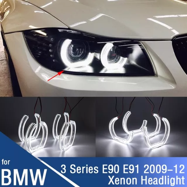 COB LED Angel Eyes Halo Rings Kit For BMW E90 E91 E46 TI Non-projector  Headlight