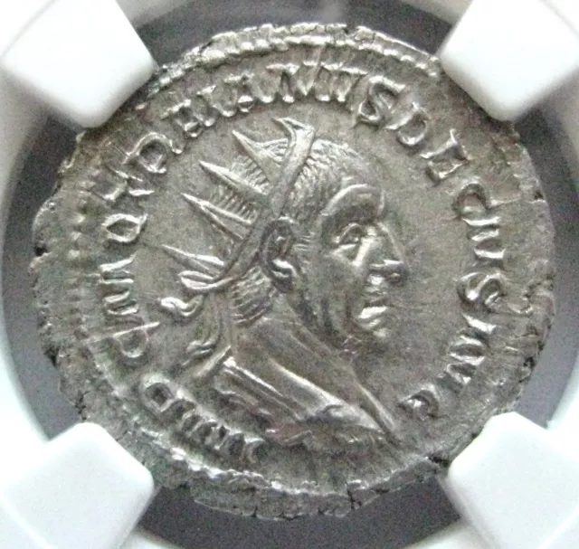 NGC AU, Trajan Decius, AR Antoninianus, Struck 250 AD, RIC IV, 10b, Abundance