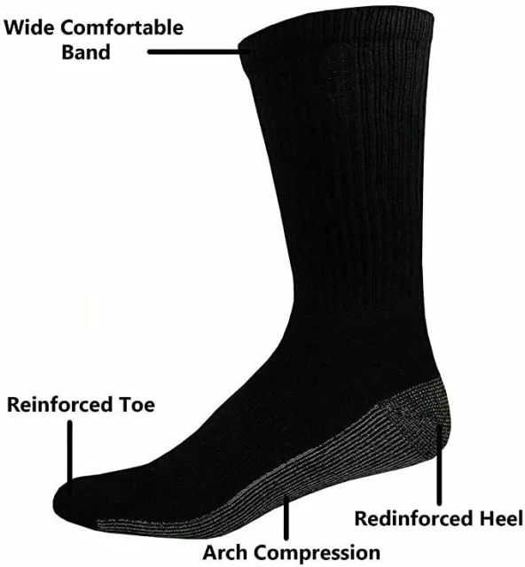 1-12 pairs Mens heavy duty Work Socks Winter Warm Thick Contrast Heel Toe LOT