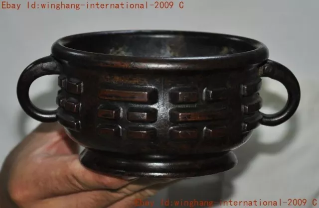 Mark China Chinese Buddhism temple bronze Joss statue Incense burner Censer