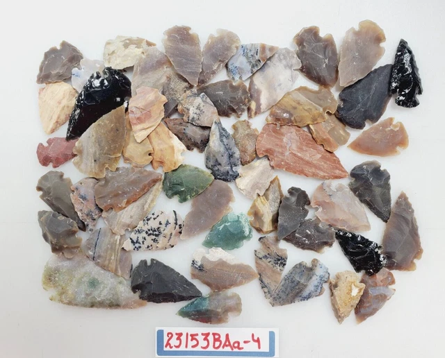 55 Piece Broken Arrowheads - Spearheads - Obsidian Points - Misc - Hand Knapped