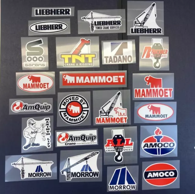 Decal Stickers MAMMOET LIEBHERR TOWER CRANE MORROW SARENS TADANO AMOCO AMQUIP
