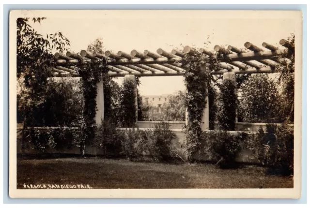 San Diego California CA Postcard RPPC Photo Pergola San Diego Fair c1910's