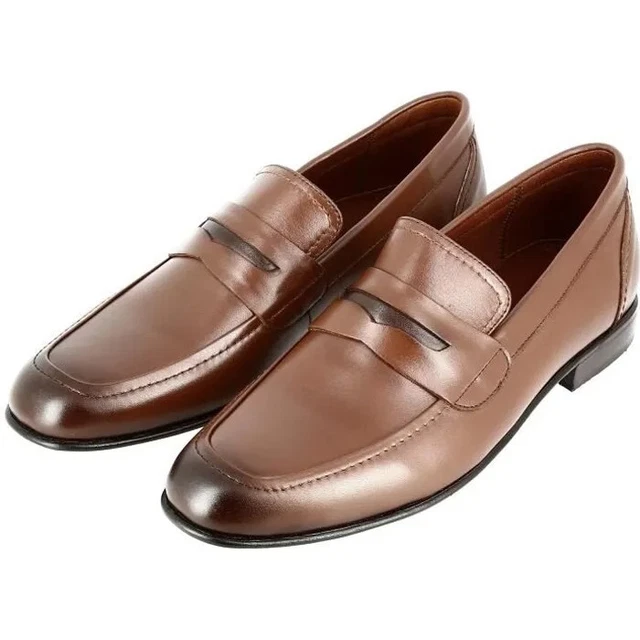 Chaussure Homme Mocassin Richelieu de ville en cuir Cognac