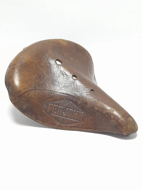 Selle ancienne en cuir Perjohn – vélo français vintage