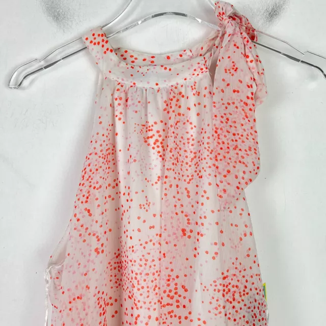 NWT CeCe Tie Neck Halter Double Layer Blouse Polka Dots Size Small S NEW 3