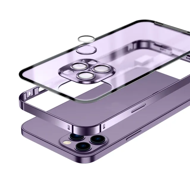 Metal Bumper Matte Clear Case + Aluminum Lens Cover MagSafe f iPhone 14 Pro Max