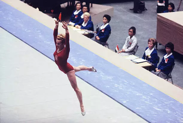 1960s Vera Caslavska Of Czechoslovakia In The Floor 4 Gymnastics Old Photo