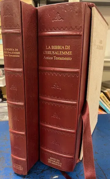 La Bibbia Di Gerusalemme Istituto Geografico De Agostini Cofanetto con 2 Volumi