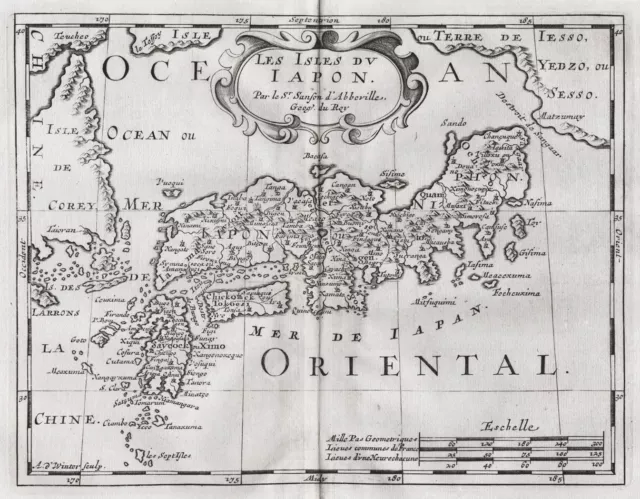 Japan Japon Korea carte map Karte Sanson engraving Kupferstich gravure 1680