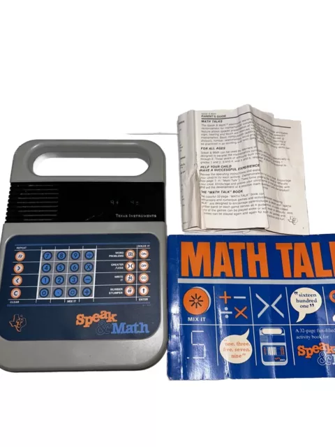 VINTAGE 1980s Texas Instruments Speak & Math Learning Toy Electronic W/ Manual