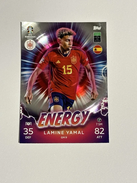 MATCH ATTAX UEFA Euro 2024 Lamine Yamal Energy Card No Gm9 £12.95