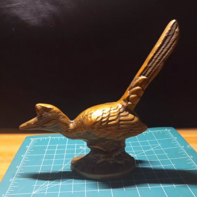 Vintage Copper/Brass Roadrunner Figurine - Hollow 6” Tall