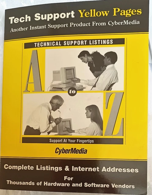Cybermedia Tech Support Yellow Pages 1996 171 pages