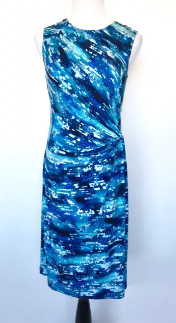 Nic + Zoe Surf Spray Blue Stretch Dress. NWT Size S Retail $168 Price $64.97