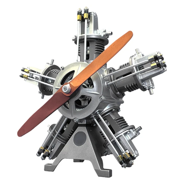 TECHING FIVECYLINDER RADIAL Engine Plane Simulation Metal Machinery