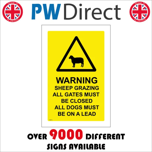 Ws510 Sheep Grazing All Gates Closed Dogs On A Lead Sign Sheep Lambs Field
