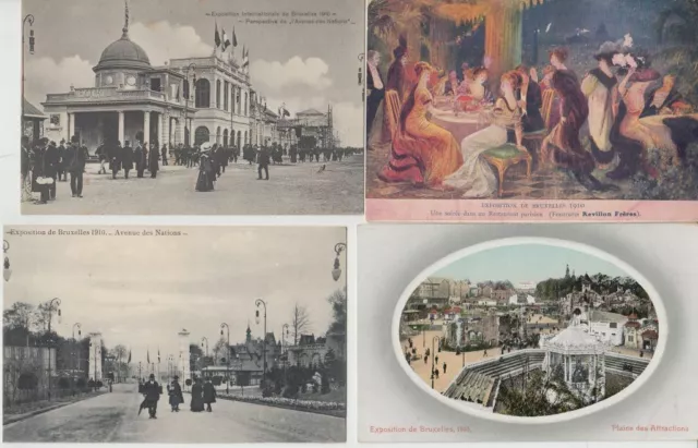 EXPOSITION BRUSSELS BRUSSEL 1910 Belgium 450 Vintage Postcards (L5476) 3