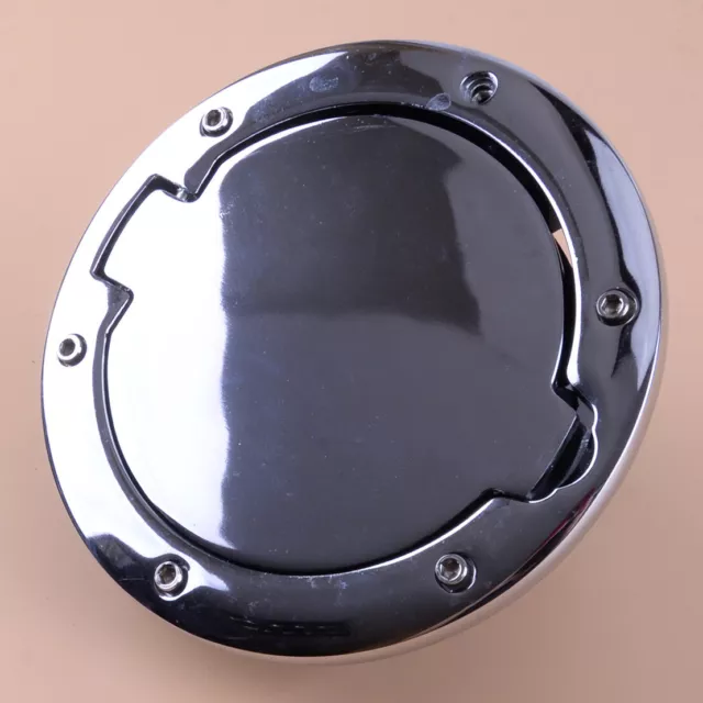 Chrome Fuel Tank Door Gas Cap Cover Fit For Jeep Wrangler JK 2007-2017