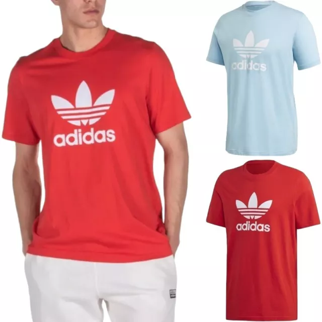 ADIDAS Mens T Shirts Trefoil Logo Crew Neck Short Sleeve California Retro Design