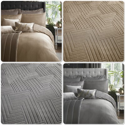 Laurence Llewelyn Bowen Geometrico Palladio Grigio Ardesia King Trapunta Set Copripiumino 