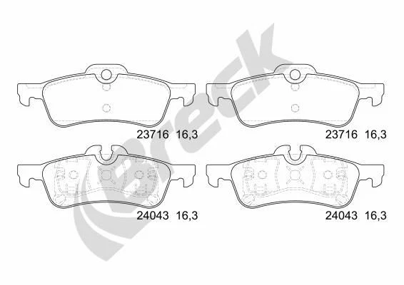 Breck 237160070400 set pastiglie freno freno freno a disco per Mini 04-07