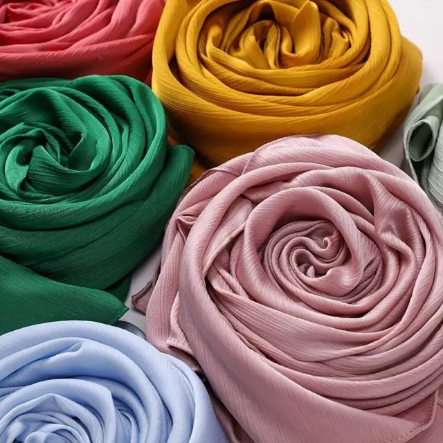 New Luxury Premium Soft Lush Silk Scarf Hijab Elegant Plain Wrap Sarong Shawl UK 2