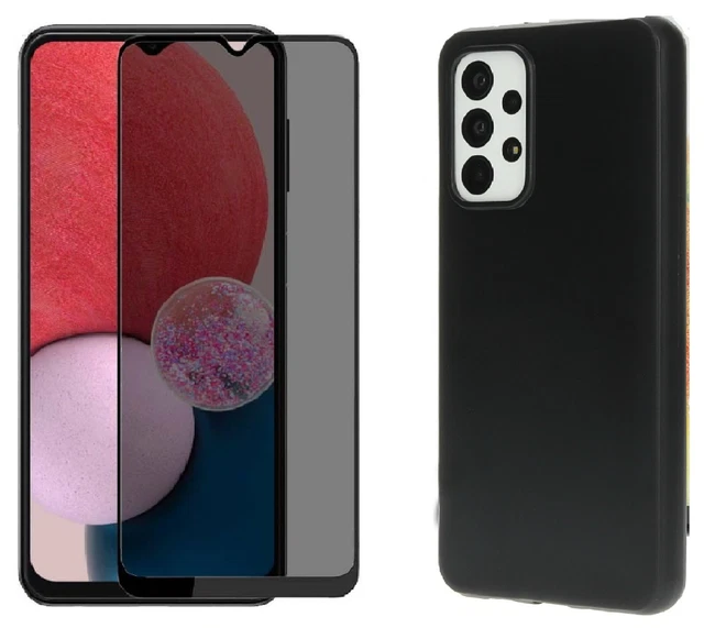Coque Etui + Verre Trempé Anti Espion pour Samsung Galaxy A04S A13 A14 A34 A54