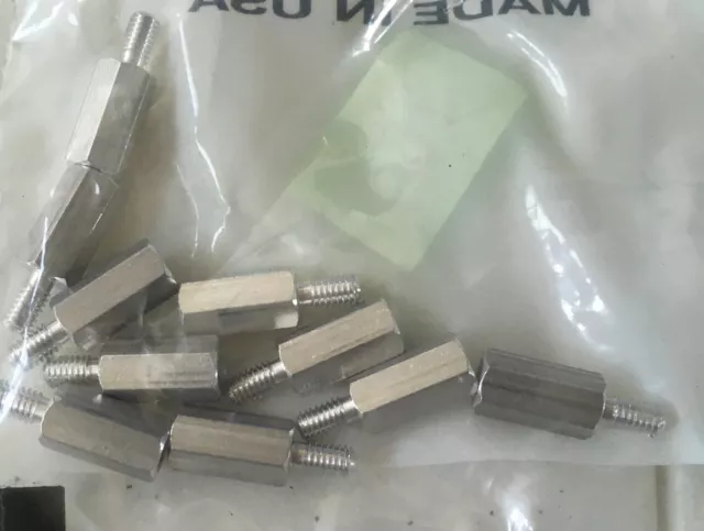 [10 Pack] ALUMINUM STANDOFFS  MALE-FEMALE 6 mm Hex, 12 mm Length, M 3.5 Thread
