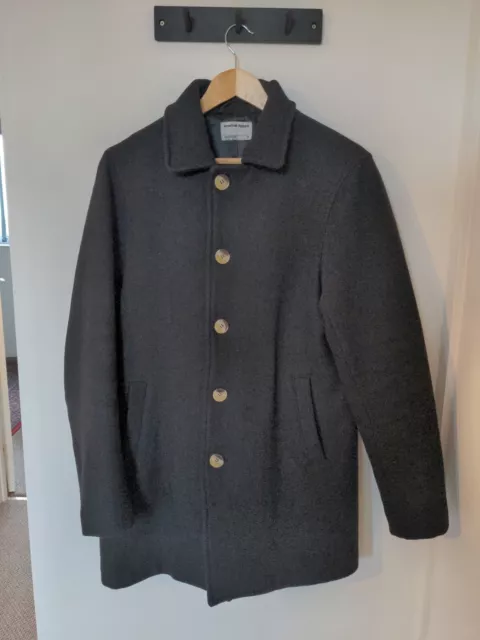 Men's black extra-small American Apparel wool overcoat