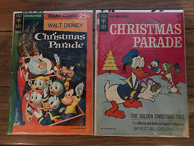 Gold Key Walt Disney Christmas Parade #4 & #6 Giant 1956 Golden Age Mickey Mouse